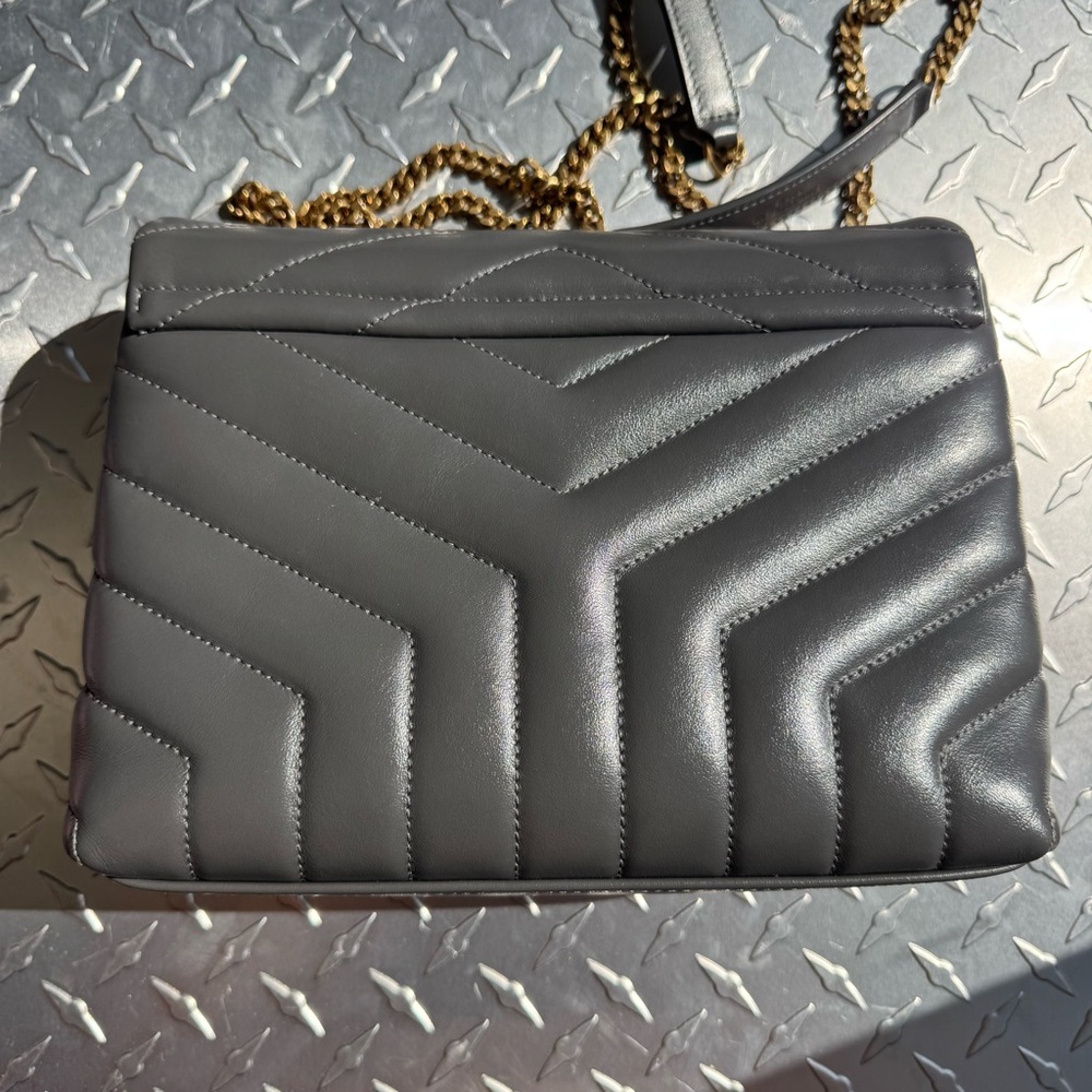 Saint Laurent LouLou Chain Bag Small in Grey GHW - Picture 3 of 10